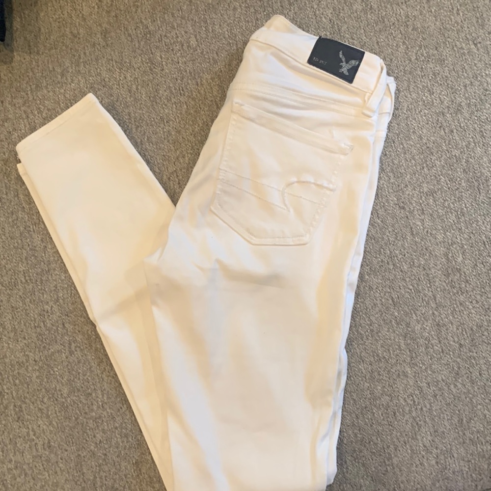 Super comfy soft, super stretch!  Two very tiny stains shown in pictures on the